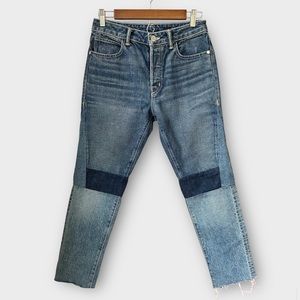 Helmut Lang Patchwork High-Rise Crop Jeans – Size 26